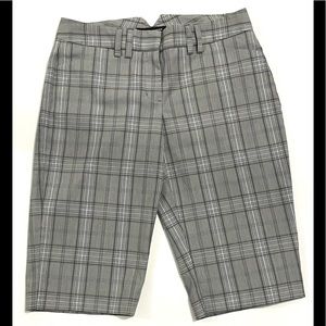 Express Design Grey Black Plaid Bermuda Shorts